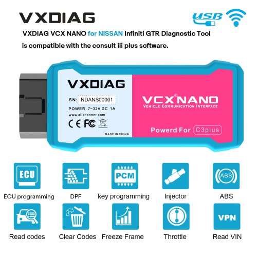 WiFi Version VXDIAG VCX NANO for NISSAN Infiniti GTR Consult III Diagnostic Tool