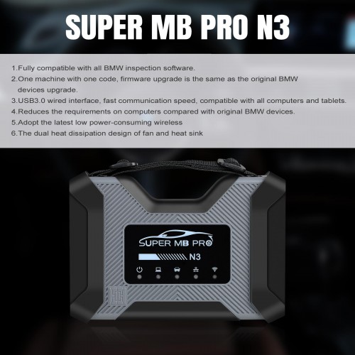 [Full Version With Plastic Case] SUPER MB PRO N3 BMW Diagnosis Tool BMW A3 Scanner Replace BMW ICOM NEXT