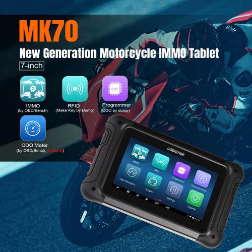 OBDSTAR MK70 Motorcycle IMMO Tablet Support Key Programming Make Key Read Pincode