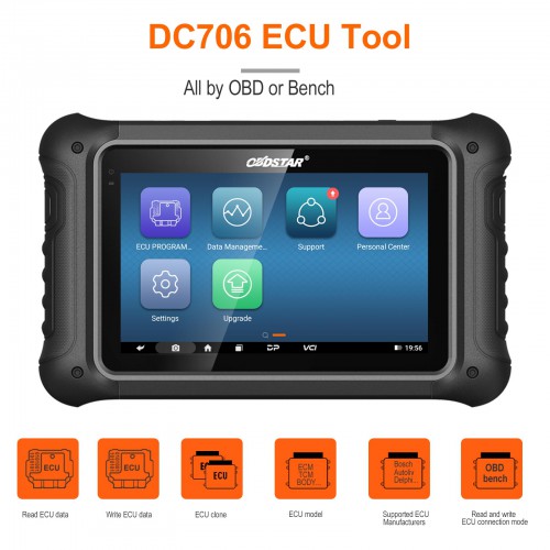 OBDSTAR DC706 Full Version ECU TCU BCM Cloning Tool With P003+ Adapter for Car and Motorcycle by OBD or Bench