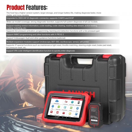 Launch X431 PROS V5.0 Car Scanner Automotive Diagnostic tool Supports CAN FD DoIP 37 special functions Replaces X431 Pros V1.0