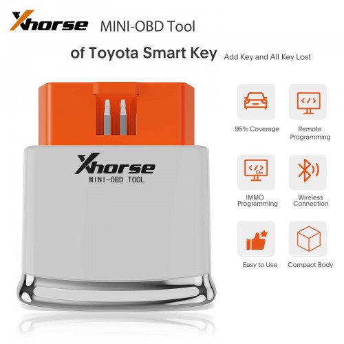 Wifi Xhorse XDMOT0GL MINI-OBD Toyota MINI OBD Tool Cover Almost All Toyota Smart Key  Add Key and All Keys Lost