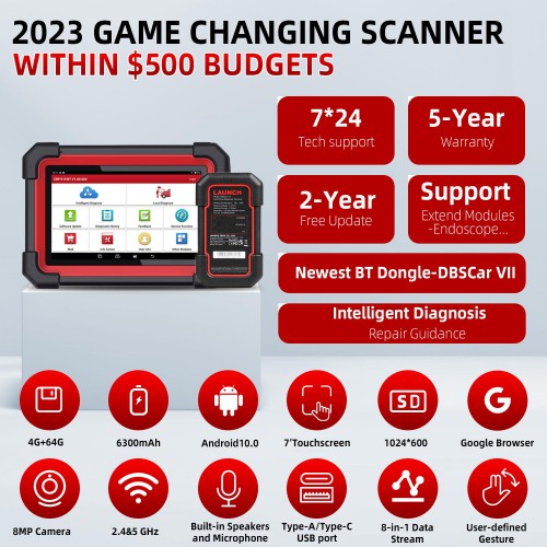 2024 LAUNCH X431 CRP919E BT CRP919EBT Code Reader Bluetooth Version Support CAN FD & DOIP Protocols+ FCA AutoAuth access 31 Resets OBD2 Scanner