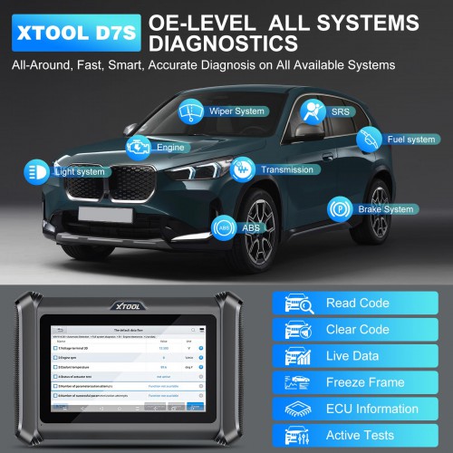 XTOOL D7S Diagnostic Tool Bi-Directional Control Support DoIP & CAN FD, ECU Coding, 36+ Services, Bidirectional Scanner for Car, Key Programming