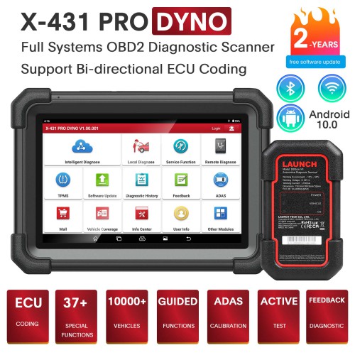 Launch X431 PRO DYNO Bidirectional Diagnostic Scanner 37+ Special Functions Support CAN-FD DoIP AutoAuth for FCA SGW Powerful than PRO ELITE, PROS V+