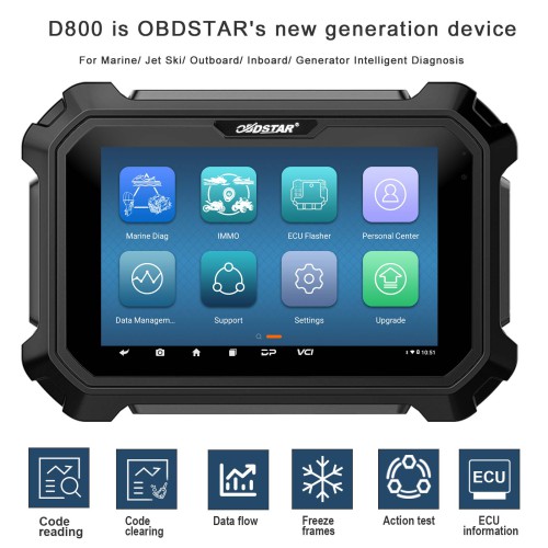 OBDSTAR D800 A+B+C+D Marine Diagnostic Tool for Jet Ski/ Outboard/ Inboard/ Generator 1 Year Update Online