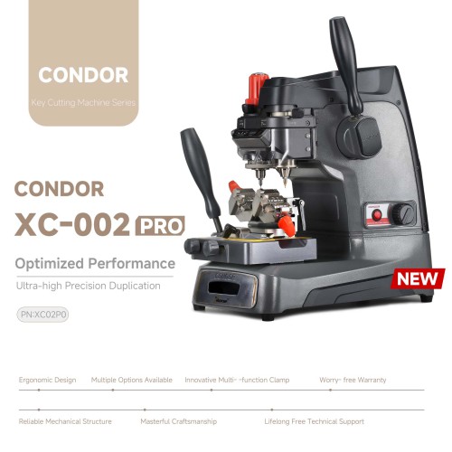 XHORSE Condor XC-002 PRO XC002 Manual Key Cutting Machine PN: XC02P0 Optimized Performance Ultra-high Precision Duplication
