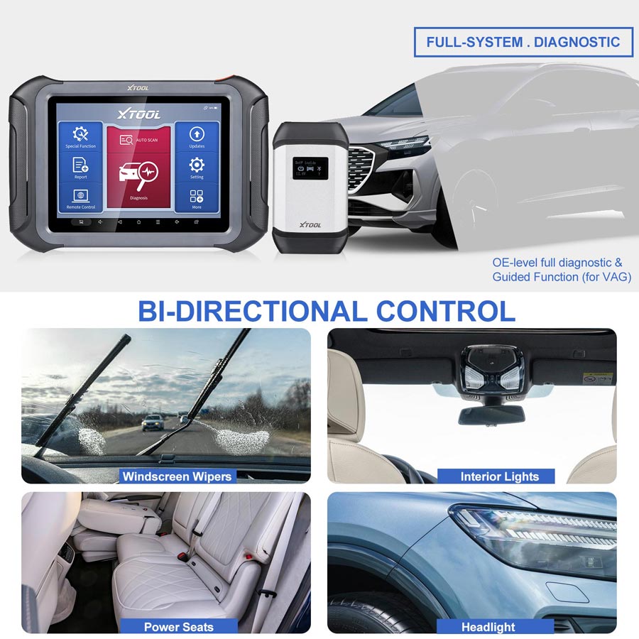 XTOOL D9 OBD2 Full Bi-Directional Controls