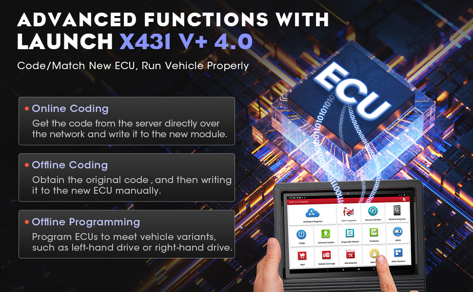 Launch X431 V+ V4.0 Advanced ECU Coding Functions