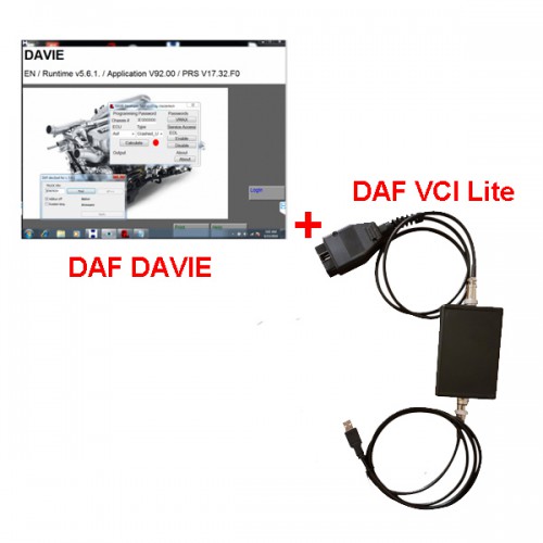DAF VCI Lite+DAF DAVIE DEVELOPER TOOL+DAF DAVIE(DEVIK) for adblue removal