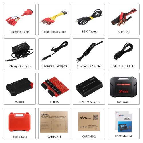 XTOOL PS90 PRO OBD2 Diagnostic Tools Work Both Car and Trucks PS90 Heavy Duty Code Read Scanner