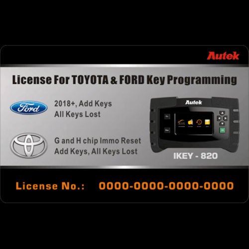 Autek IKEY-820 Key Programming License For 2018 Ford and Toyota（G and H chip)