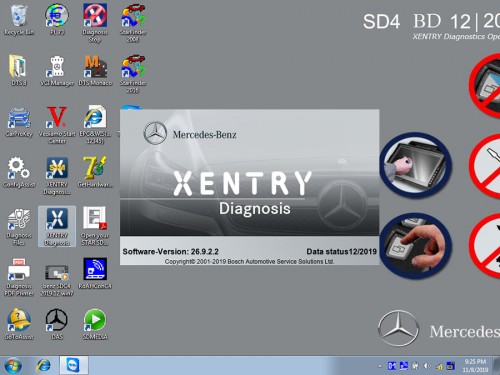 V2019.12 SD C4 Xentry Software HDD DELL 500G Support Win 7