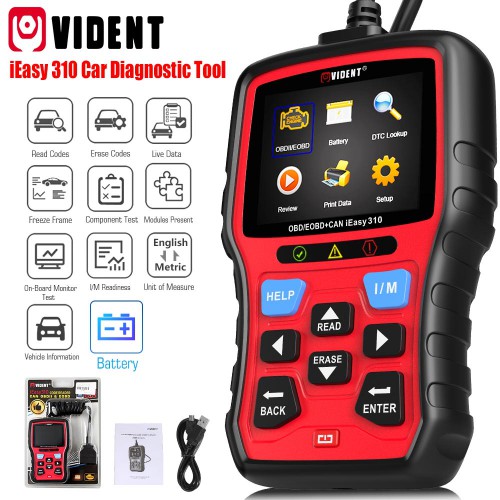  Vident iEasy310 CAN OBDII/EOBD Code Reader wSupport Multi-language Lifetime Free Upgrade