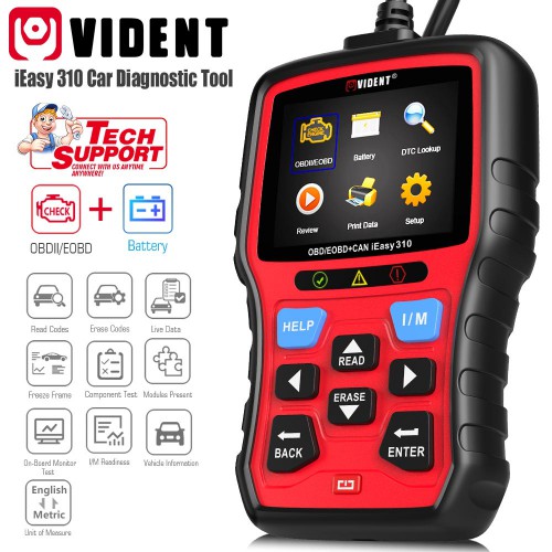 [Ship From US] Vident iEasy310 CAN OBDII/EOBD Code Reader wSupport Multi-language Lifetime Free Upgrade