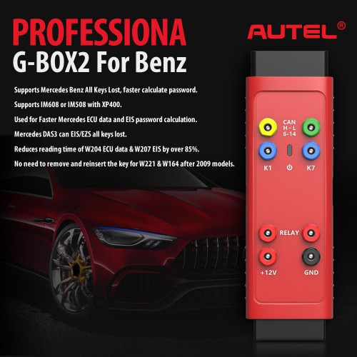 [Ship from US] AUTEL G-BOX2 Key Programming Adapter for Mercedes Benz All Keys Lost Work with Autel MaxiIM IM608