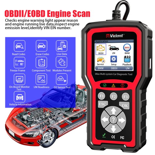 VIDENT iMax4302 Full System Car Diagnostic Tool Works on the BMW & MINI Most 1996 and Newer