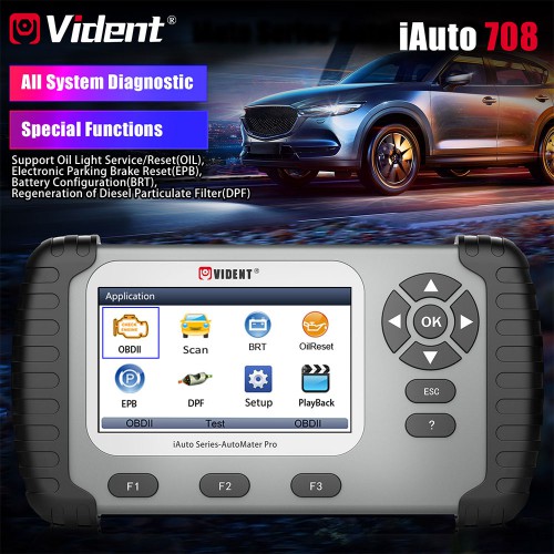  VIDENT iAuto708 Full System All Make Scan Tool OBDII Scanner OBDII Diagnostic Tool