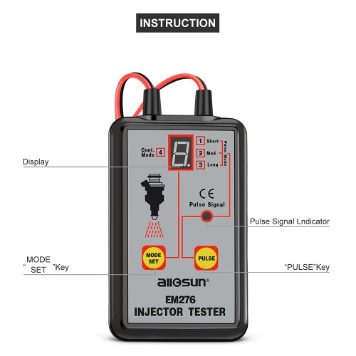 [Ship From US] All-Sun EM276 Injector Tester 4 Pluse Modes Powerful Fuel System Scan Tool