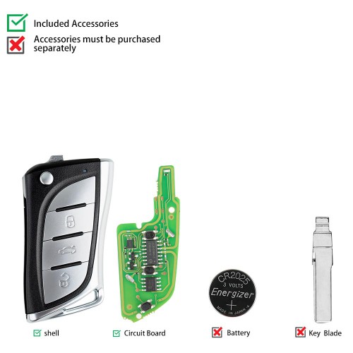 Xhorse XELEX0EN Super Remote Flip 3 Buttons Inside support Toyota/Lexus 5pcs/lot