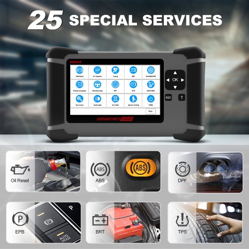 VIDENT iSmart807 Pro OBD2 All System All Make Diagnostic Tool with 25 Special Functions Multi-language