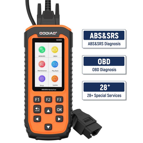 GODIAG GD203 OBDII ABS SRS Code Scanner with 28 Special Function Support Multi-Langauge