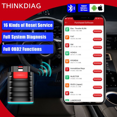 THINKCAR Thinkdiag Full System OBD2 Diagnostic Tool with All Brands License 1 Year Free Update