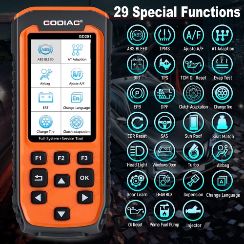 New GODIAG GD201 Full System Scanner with DPF ABS Airbag Oil Service Reset Support Multi-Language