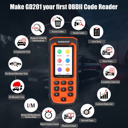 New GODIAG GD201 Full System Scanner with DPF ABS Airbag Oil Service Reset Support Multi-Language