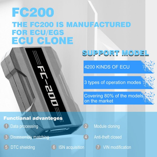 Full Version CG FC200 ECU Programmer with Solder Free Adapters Set 6HP & 8HP MSV90 N55 N20 B48 B58