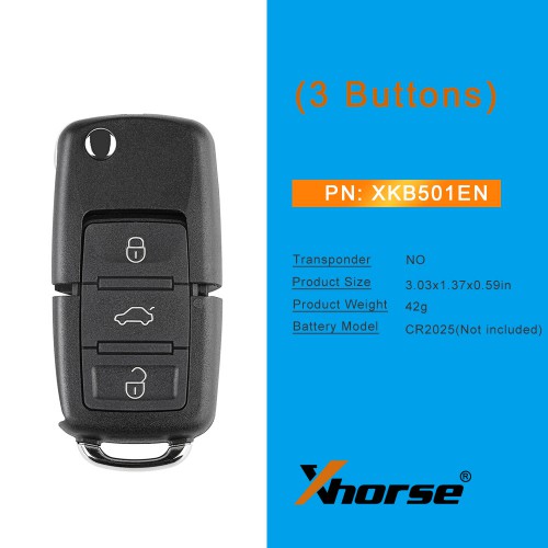 XHORSE XKB501EN  VVDI2 Volkswagen B5 Type Special Remote Key 3 Buttons