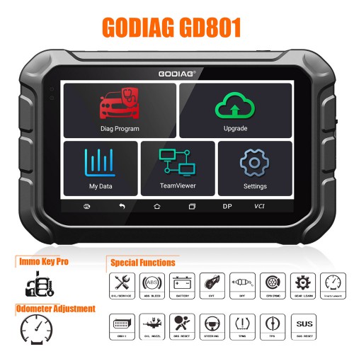 GODIAG GD801 Full Configuration Auto key programmer Support oil/service reset, Mileage correction All-in-one