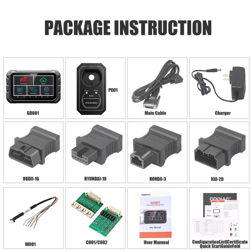 GODIAG GD801 Full Configuration Auto key programmer Support oil/service reset, Mileage correction All-in-one