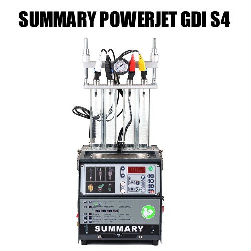 SUMMARY POWERJET GDI S4 Injector Cleaner & Tester Machine Kit Support for 110V/220V Petrol Cars And Motorcycles Injectors