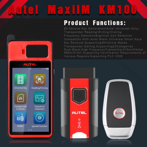 Autel MaxiIM KM100 Auto Key IMMO Programming Tool With  5pcs of Rador Ikey