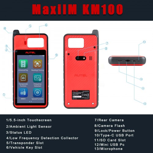 2022 Autel MaxiIM KM100 Auto Key IMMO Universal Key Generator Kit with 5pcs of Premium Ikey