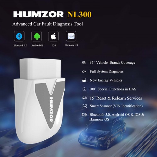 Humzor NEXZSCAN NL300 OBD2 Car Scanner Full System Code Reader with 15 Special Functions