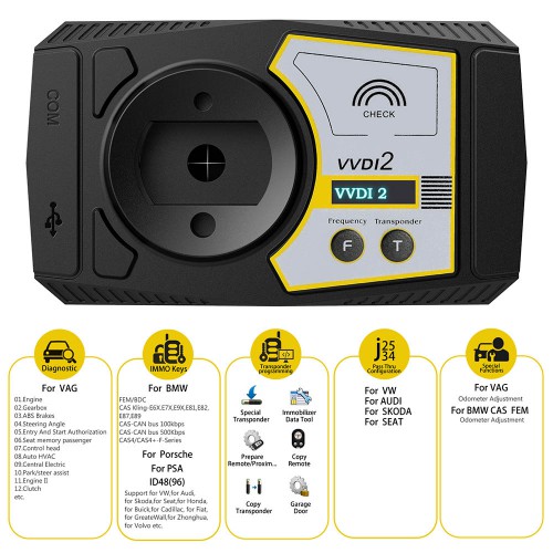 Full Version Xhorse VVDI2 With13 Authorization Version+Toyota 8A Non-smart Key Adapter