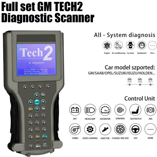 [With Plastic Case] Tech2 Diagnostic Scanner with TIS2000 for GM (Works for GM/SAAB/OPEL/SUZUKI/ISUZU/Holden)