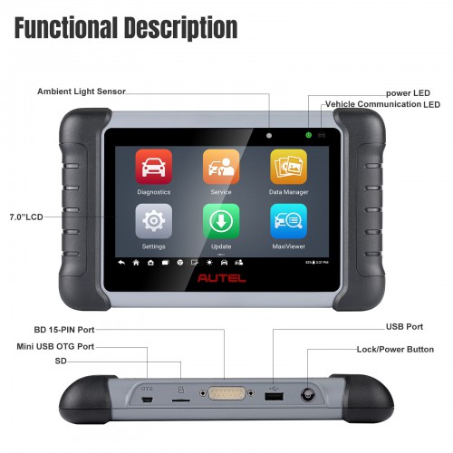 2023 Autel MaxiCOM MK808S MK808Z Diagnostic Tablet with Android 11 Operating System Upgraded Version of MK808