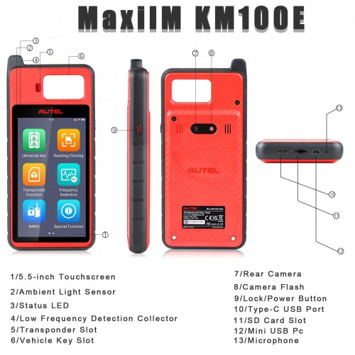 Autel MaxiIM KM100 KM100E Auto Key IMMO in Open OBD Mode Function Immobilizer Programming Tool Supporting 8 Key Series And 37 Models
