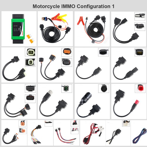 OBDSTAR Motorcyle and Car Adapters Moto Immo Kits Full Package for X300 DP Plus/ X300 DP/ X300 PRO4 Configuration 1