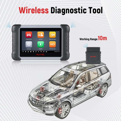 Autel MaxiCOM MK808Z-BT Car Diagnostic Scan Tool, Active Tests & Bi-Directional Control Scanner, 28+ Services, FCA AutoAuth, Wireless Diagnosis