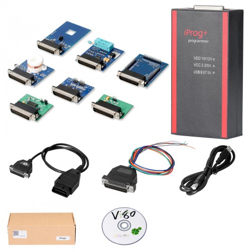 [Full Version] V87 Iprog+ Pro Ecu Key Programmer With 7 Adapters Support IMMO + Mileage Correction + Airbag Reset