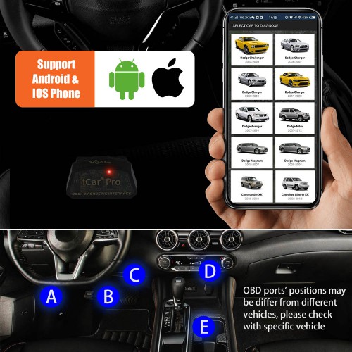 [EU US SHIP NO TAX] Vgate iCar Pro Bluetooth 4.0 OBDII Code Scanner Fault Code Reader for Android & iOS Firmware V2.3