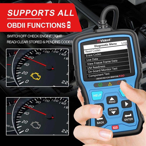 VIDENT iEasy310 Pro(Sapphire) Enhanced OBD2 Automotive Scanner Professional OBDII Code Reader Engine Fault Scan Tool Car Diagnostic Tool