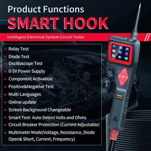 JDIAG P200 SMART HOOK Powerful Probe For All 9V-30V Electronic Systems Supports Car Truck Motorcycle Boat