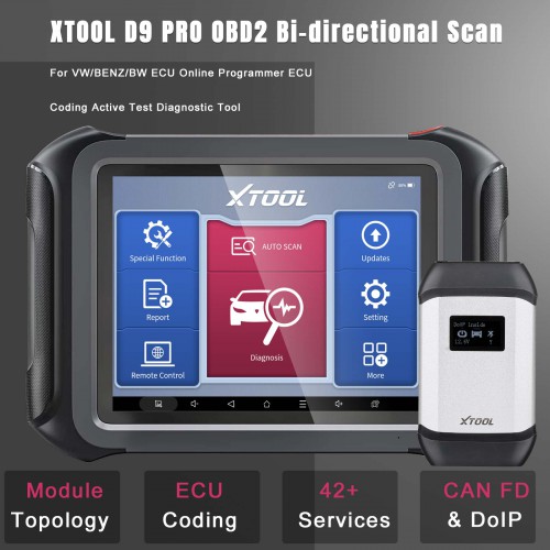 Xtool d9 Pro Full Bi-Directional Diagnostic And Coding Tool Support Ecu Coding, Programming, Actuation Test, Full System Diagnostic