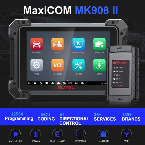 2023 Autel MaxiCOM MK908 II Diagnostic Tablet Wi-Fi Printing Refresh Hidden Functions (Updated Version of MK908)