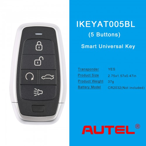 [In Stock] AUTEL MAXIIM IKEY Standard Style IKEYAT005BL 5 Buttons Independent Smart Key (Remote Start/ Trunk) 5pcs/lot